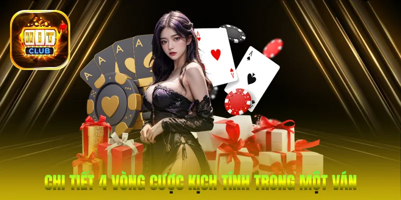 Chi tiết 4 vòng cược kịch tính trong một ván Poker HitClub